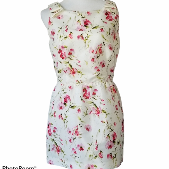 TOP VALENTINO RED Peplum Pink Floral Leaves Zip Back Gathered Sz 8 NWT - Picture 11 of 11